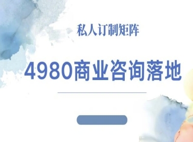 4980商业咨询师落地课程-ip运营高客单教程-千里网创资源库
