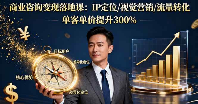(16249期)商业咨询变现落地课:IP定位/视觉营销/流量转化,单客单价提升300%-千里网创资源库